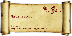 Matz Zsolt névjegykártya